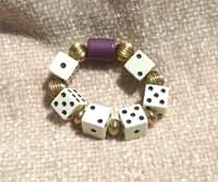 Bunco Dice Bracelet with decorated Beads
